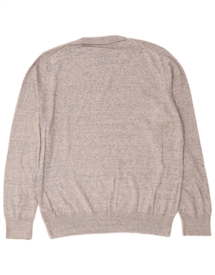 Marks & Spencer Jersey de cuello redondo para hombre de algodón moteado gris medio