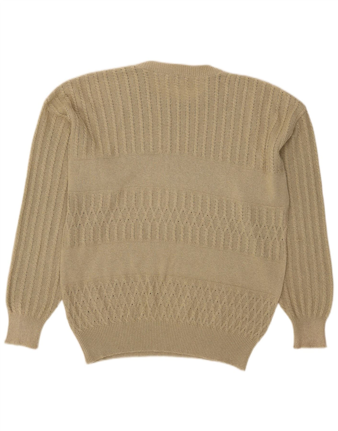 Biffi Hombre Gráfico Cuello Redondo Jersey Suéter Grande Beige