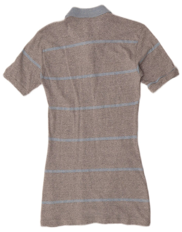 Champion Vestido Polo Para Mujer UK 42 Algodón A Rayas Gris Medio