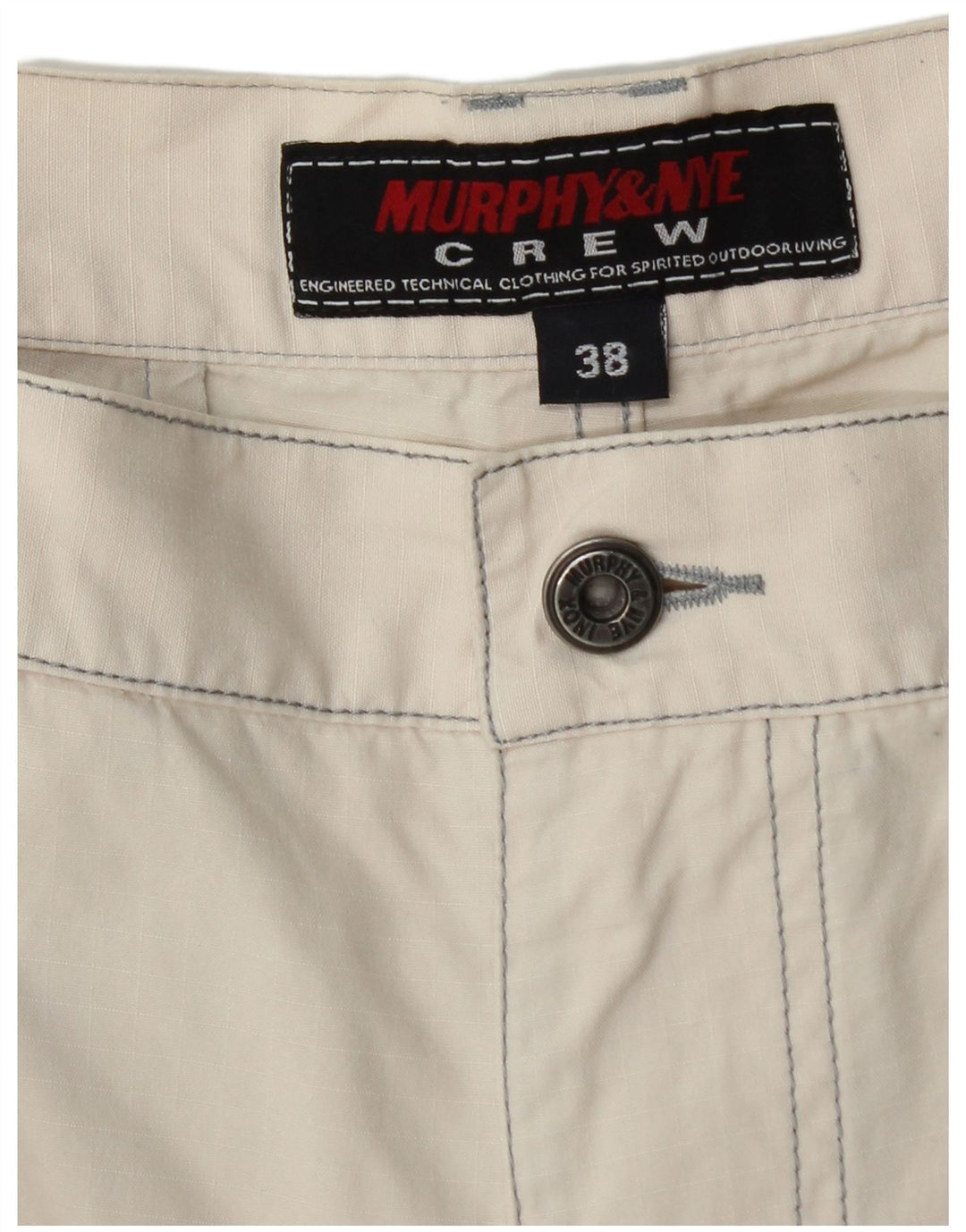 Murphy & Nye Pantalones cortos cargo gráficos para hombre W38 XL Algodón blanco