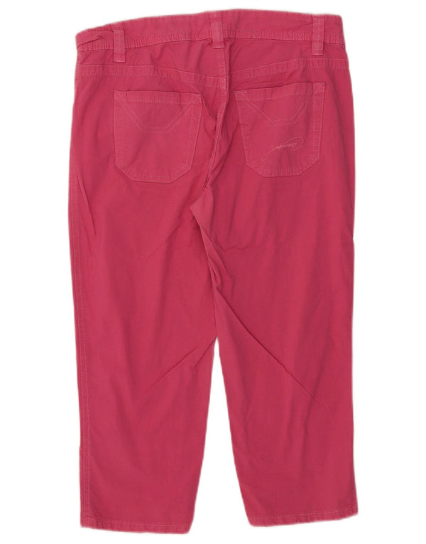 Pantalones capri rectos para mujer Jeckerson W29 L19 Algodón rosa