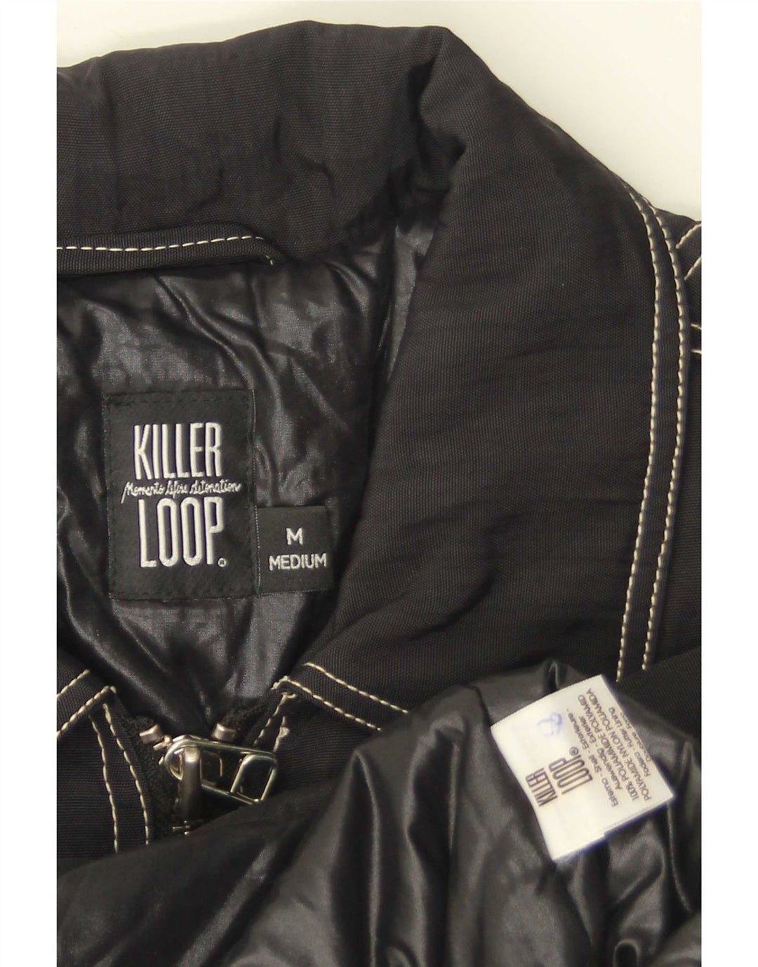 Killer Loop Chaqueta Bomber Estampada Para Hombre UK 38 Mediana Poliamida Negra