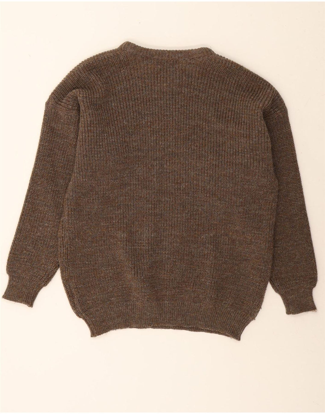 BARBOUR Jersey De Cuello Redondo Para Hombre De Lana Nueva Caqui Medio