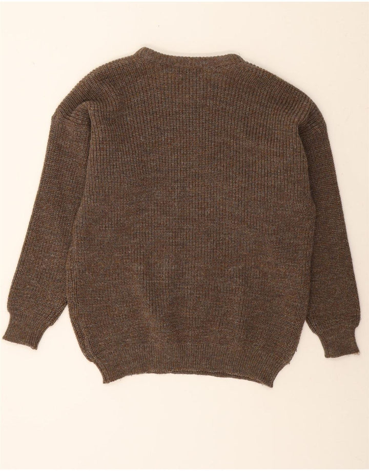 BARBOUR Jersey De Cuello Redondo Para Hombre De Lana Nueva Caqui Medio