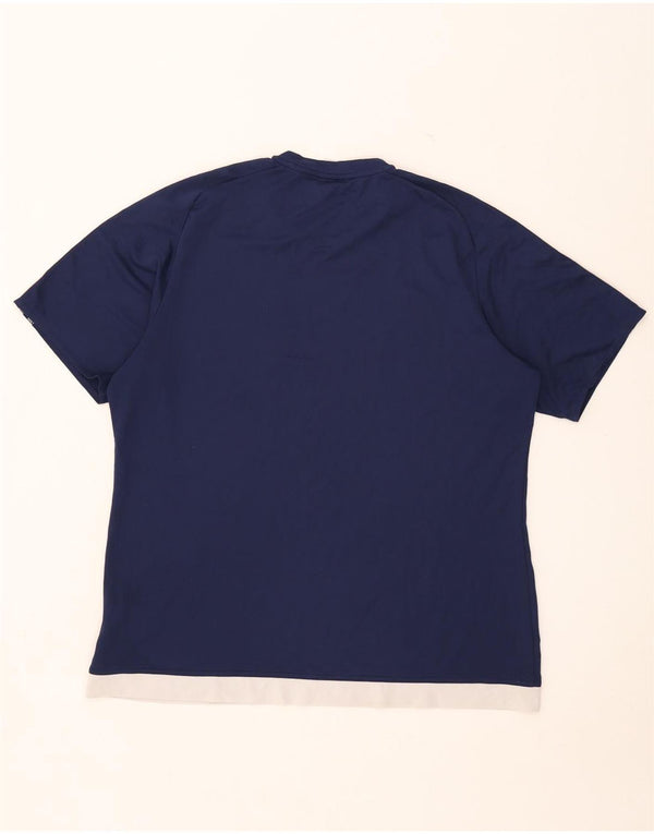 Adidas Hombre Climalite Camiseta Top XL Azul Marino Colorblock Poliéster