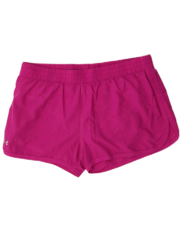 Under Armour Pantalones cortos deportivos Heat Gear para mujer UK 46 Poliéster rosa grande