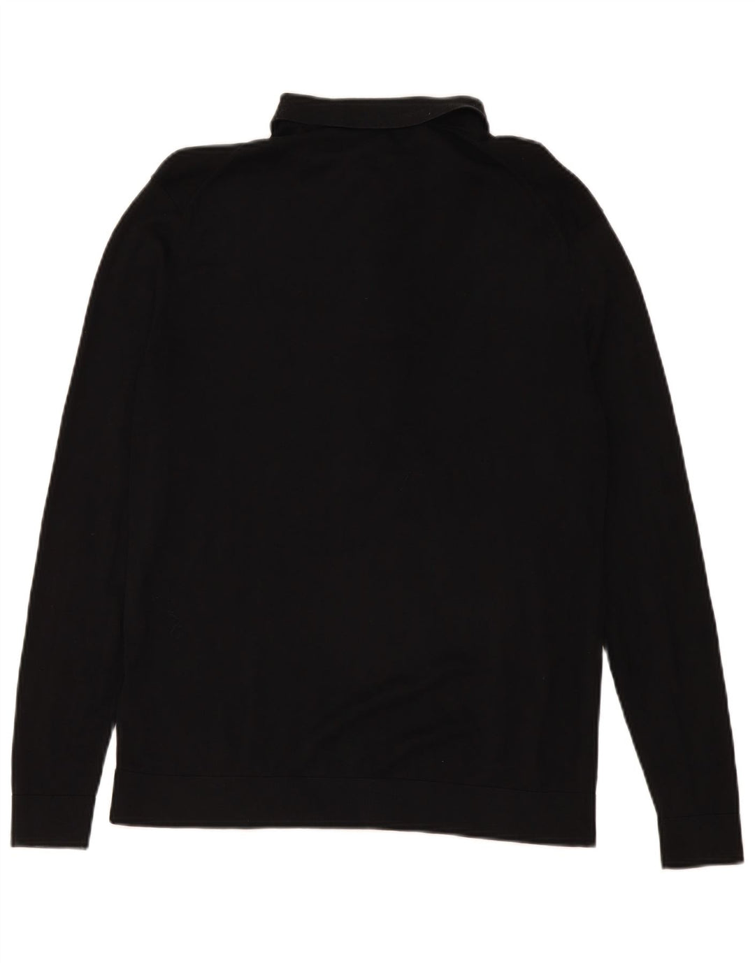 Cos - Jersey de cuello polo para hombre, talla grande, seda negra
