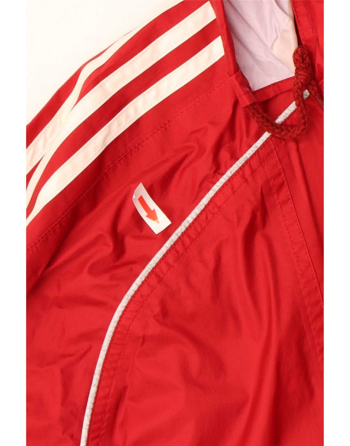 Adidas Chaqueta impermeable con capucha para hombre UK 44/46 Large Red Polyamide