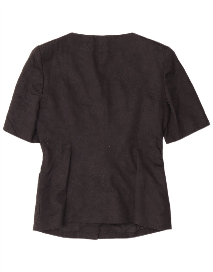 GUY LAROCHE Chaqueta blazer de manga corta para mujer EU 42 Grande Negro Clásico