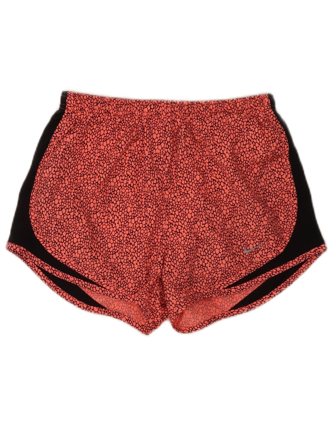Nike Dri Fit - Pantalones cortos deportivos para mujer, diseño abstracto, talla 10, poliéster rojo pequeño