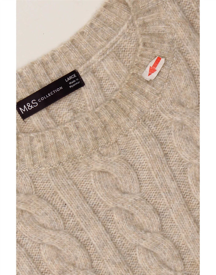 Marks & Spencer Camiseta sin mangas para mujer UK 46 Grande Poliéster beige