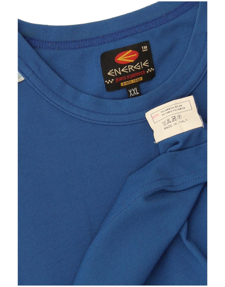 Energie Camiseta para hombre Top 2XL Azul Colorblock Poliamida