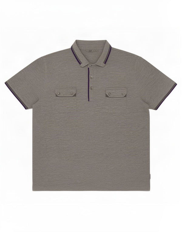 Ted Baker Polo para hombre Talla 7 3XL Poliéster moteado gris