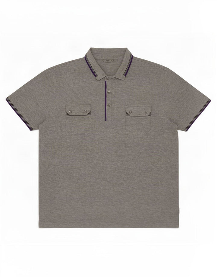 Ted Baker Polo para hombre Talla 7 3XL Poliéster moteado gris