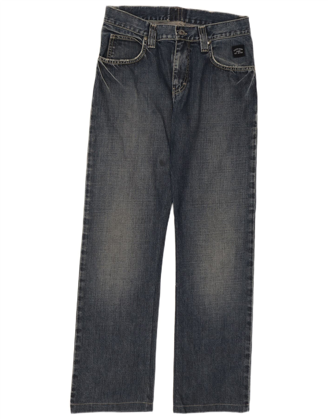 Vaqueros Rectos Calvin Klein Mujer W33 L30 Algodón Azul