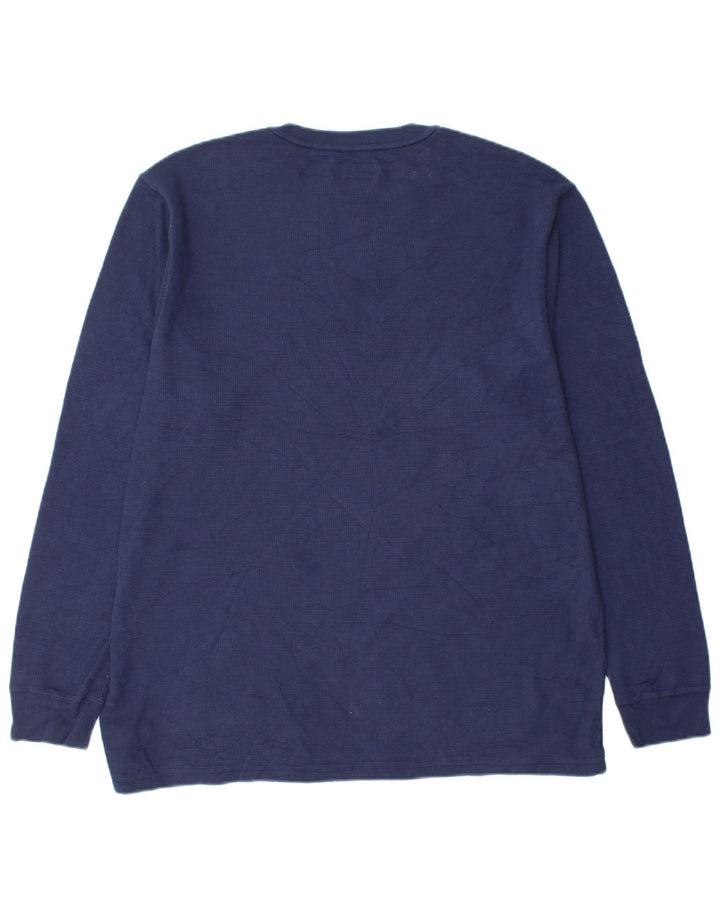 POLO RALPH LAUREN Camiseta Hombre Manga Larga XL Azul Marino Algodón