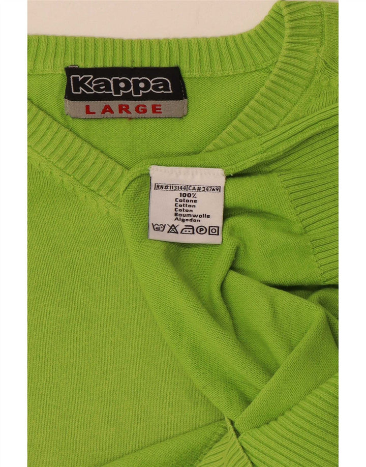Kappa Hombre Jersey Con Cuello En V Jersey Grande Verde Algodón