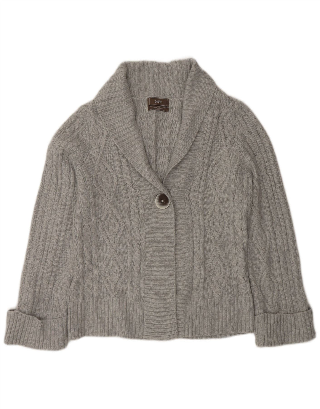 Marks & Spencer Suéter Cárdigan para Mujer Reino Unido 12 Acrílico Gris Medio