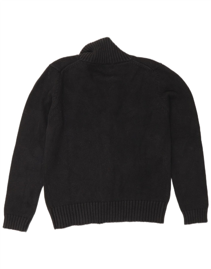Zara Hombre Cárdigan Suéter Medio Algodón Negro Clásico