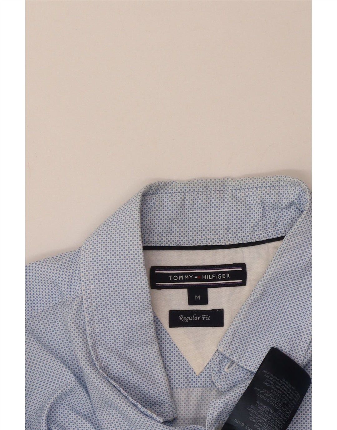 Tommy Hilfiger Camisa Regular Fit De Algodón Con Manchas Azul Medio