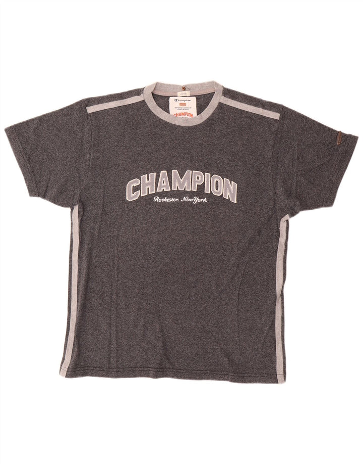 Champion Camiseta Gráfica Para Hombre Top Grande De Algodón Gris