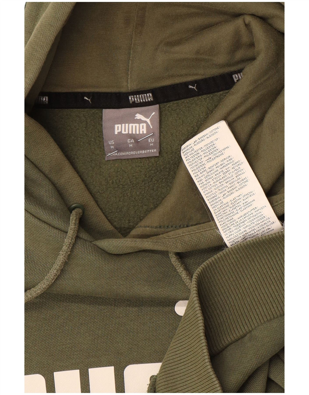 Puma Hombre Sudadera Con Capucha Gráfica Jersey De Algodón Caqui Mediano