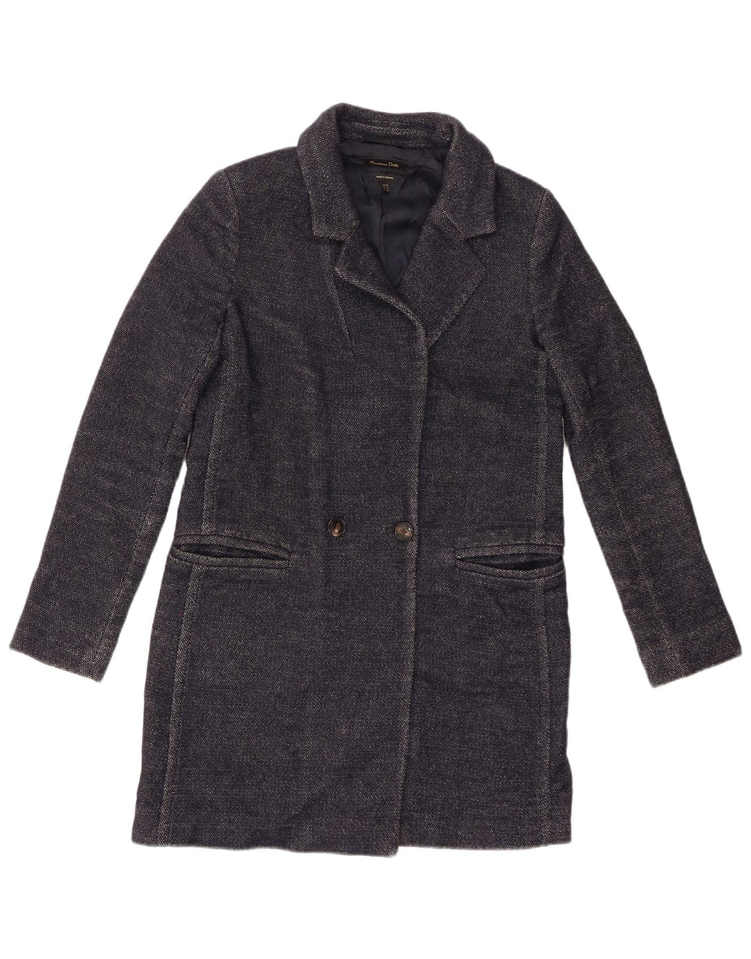 Abrigo Mujer Massimo Dutti EU 36 XS Lana Azul Marino