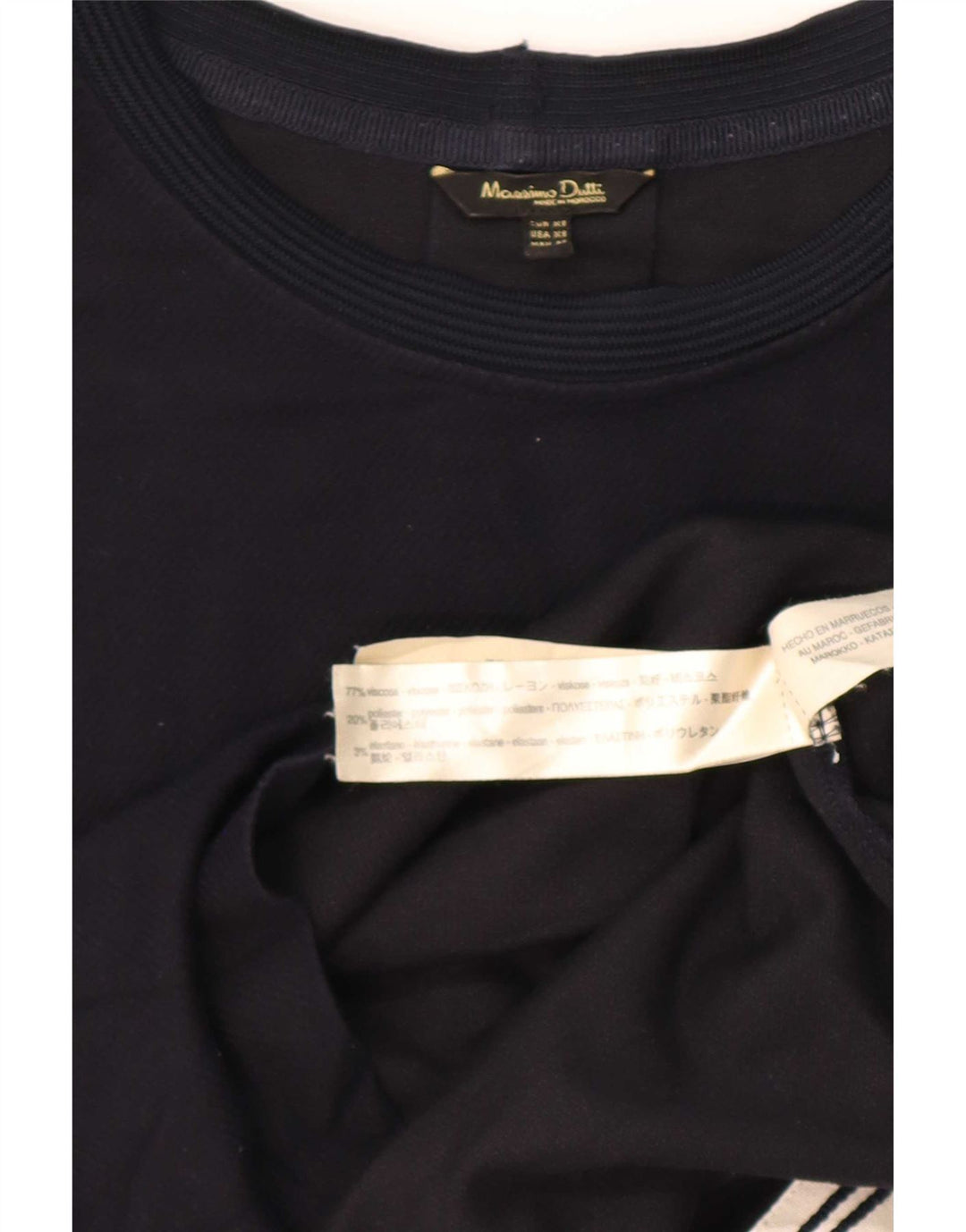 Massimo Dutti Mujer Top Oversize Manga Larga UK 6 XS Azul Marino Viscosa