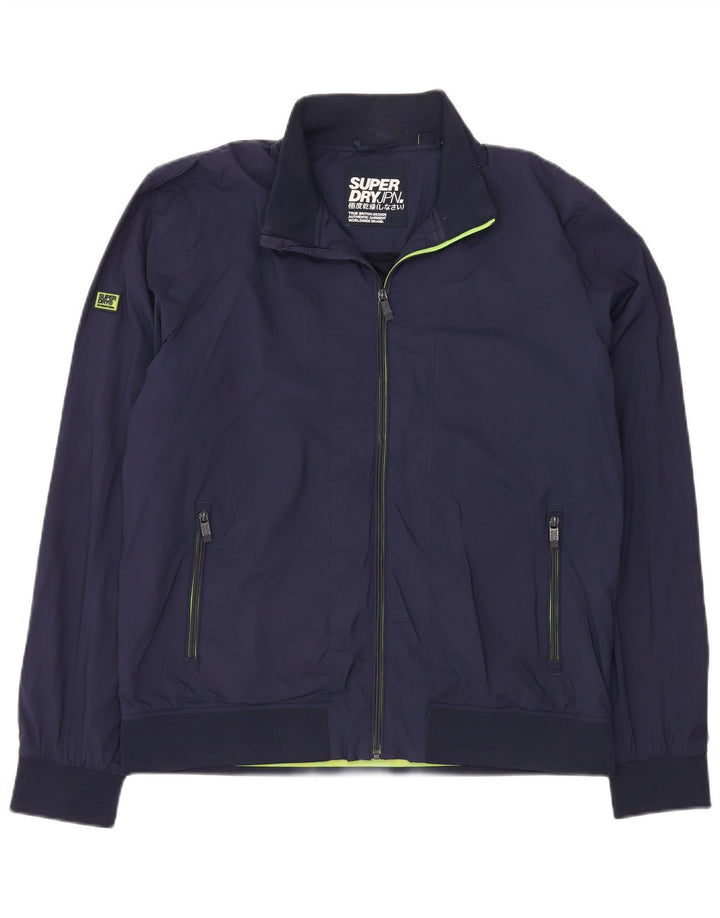 Superdry Chaqueta Bomber para Hombre UK 42 XL Nylon Azul Marino