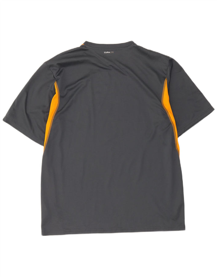 Adidas Hombre Climalite Camiseta Top XL Gris Colorblock Poliéster