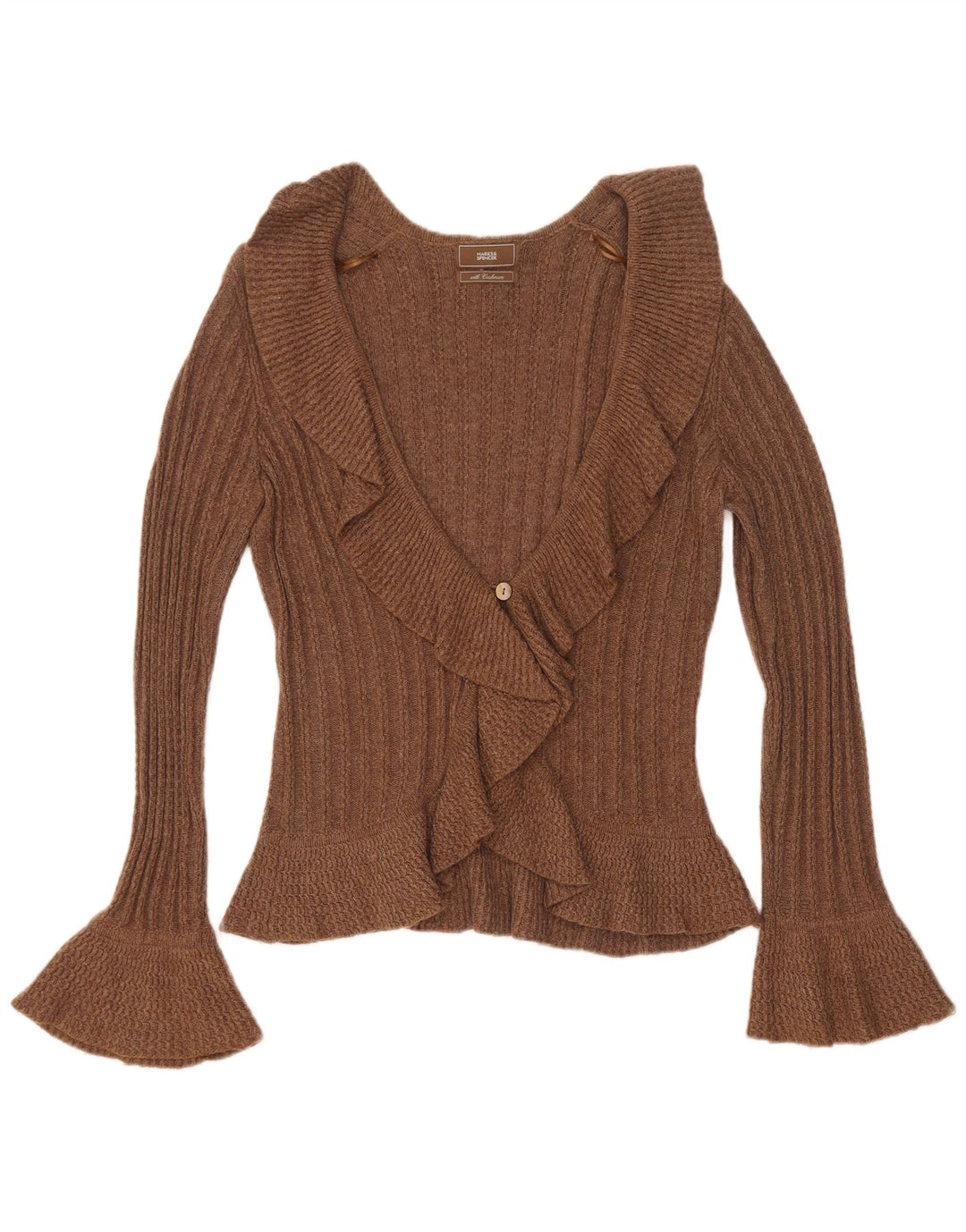 Marks & Spencer - Cárdigan para mujer (talla 40), algodón marrón medio