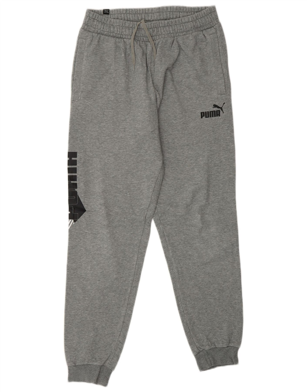 PUMA Pantalones de chándal con estampado gráfico para hombre Joggers de algodón gris medio