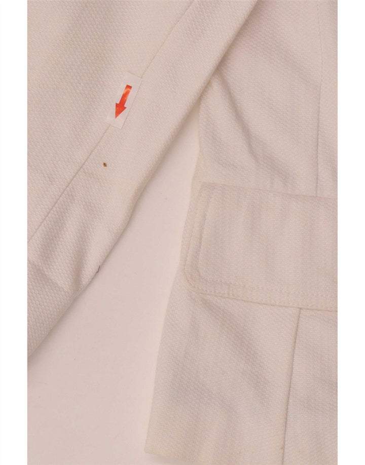 Marks & Spencer Chaqueta tipo blazer con 2 botones y manga 3/4 para mujer UK 40 Medium White