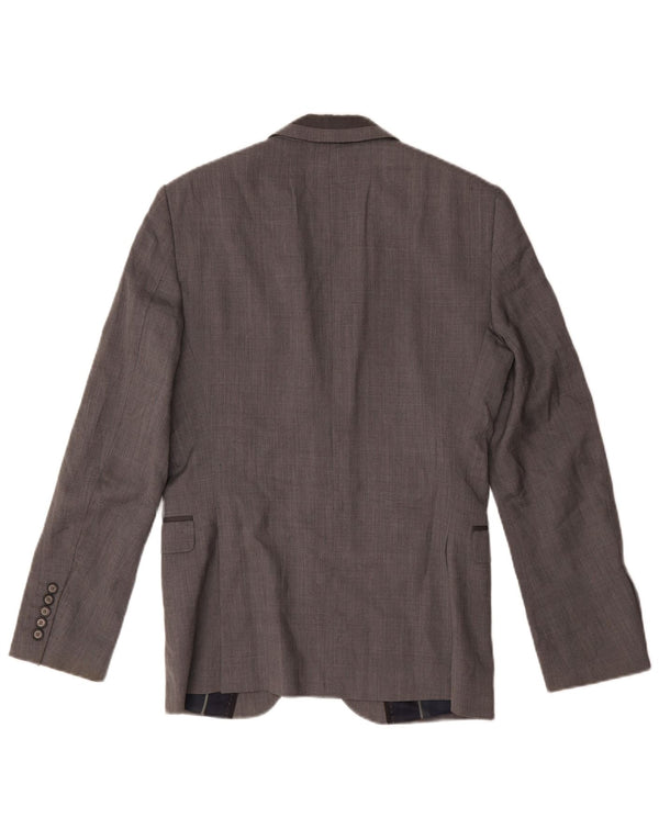 Zara Chaqueta Blazer De 2 Botones Para Hombre UK 38 Lana Gris Medio