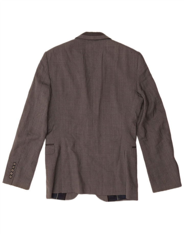 Zara Chaqueta Blazer De 2 Botones Para Hombre UK 38 Lana Gris Medio