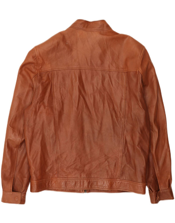 Vintage hombres bombardero chaqueta de cuero Reino Unido 42 XL marrón