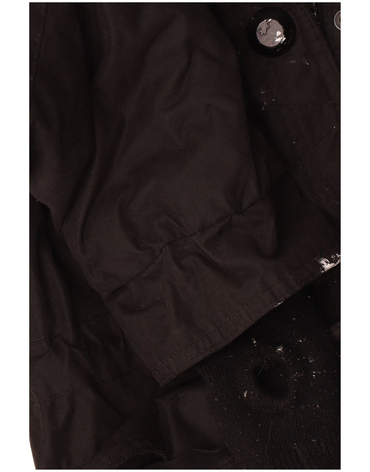 KHUJO Chaqueta Parka para Mujer UK 44 Mediana Negro Poliéster