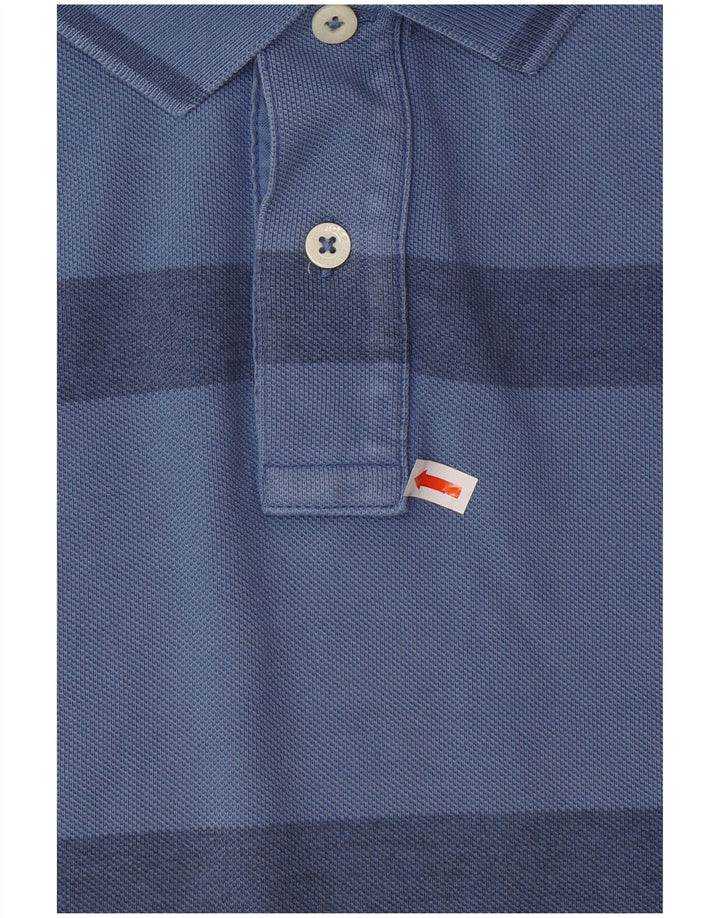 TOMMY HILFIGER Polo ajustado para hombre 2XL Algodón a rayas azules