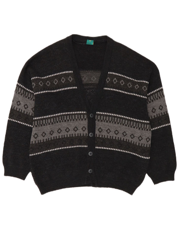 C&A Mens Canda Cardigan Suéter Grande Azul Marino Fair Isle Acrílico