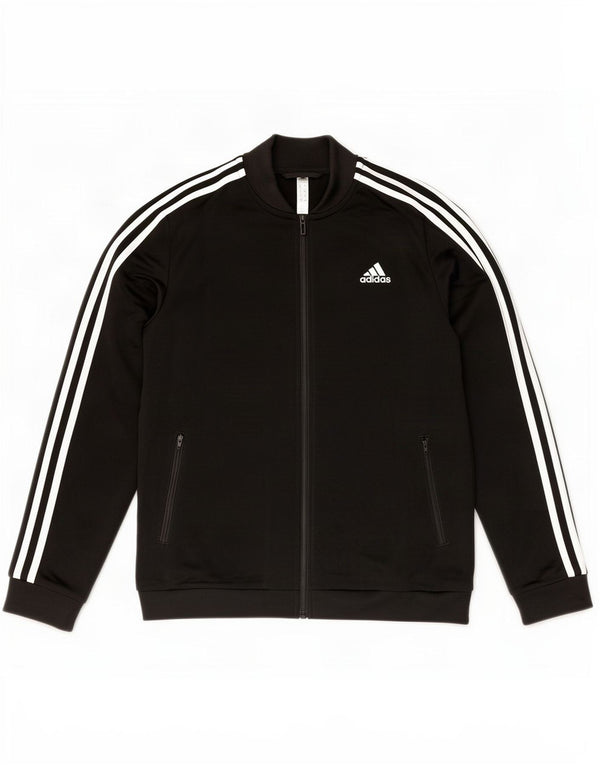 Adidas Mujer Chándal Top Chaqueta UK 12/14 Mediano Negro Poliéster