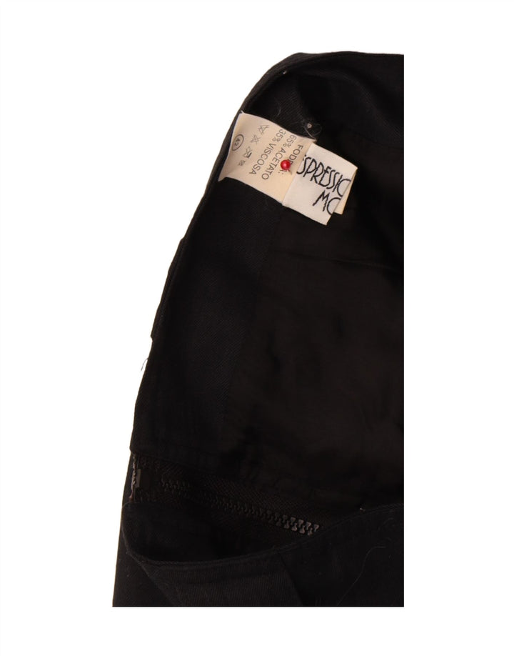 Falda lápiz vintage para mujer IT 42 Mediana W26 Acetato negro
