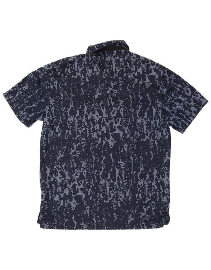 Polo Nike de corte estándar para hombre, poliéster geométrico azul marino mediano