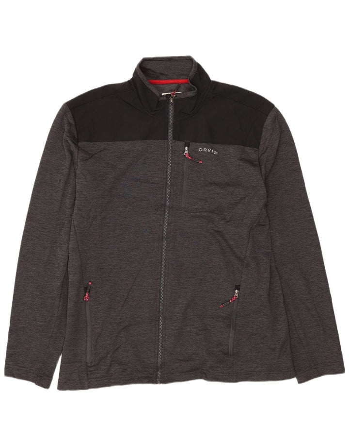 ORVIS Chaqueta superior de chándal para hombre Poliéster con bloques de color gris grande