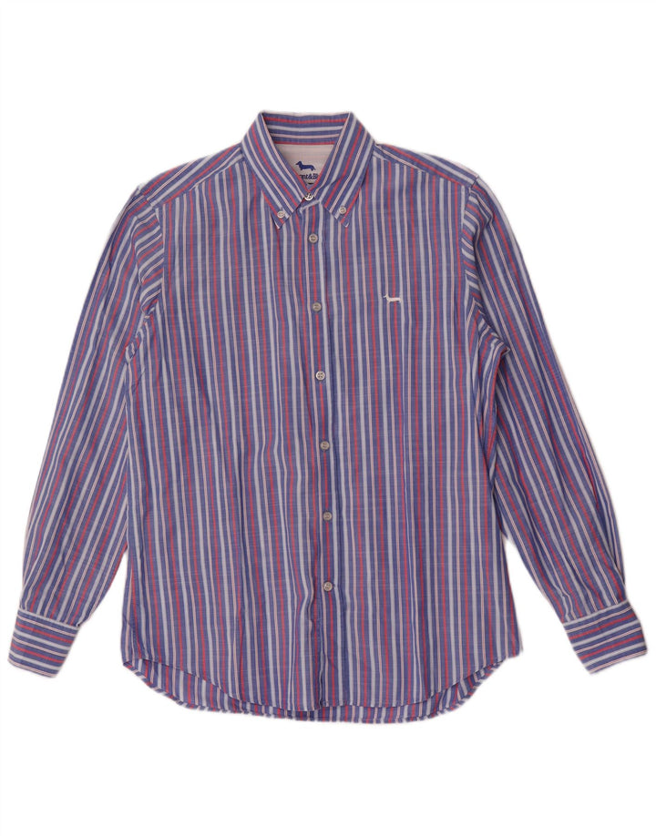 Camisa Harmont & Blaine Hombre Regular Fit Algodón A Rayas Azul Medio