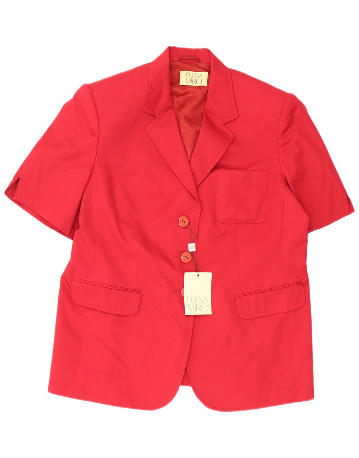 ELENA MIRO Chaqueta blazer extragrande de manga corta para mujer IT 44 Rojo medio