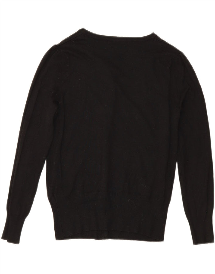 Marks & Spencer Suéter tipo cárdigan para mujer UK 10 Small Viscosa negra