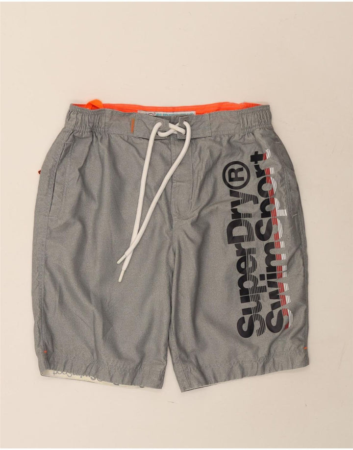 Superdry Shorts deportivos con gráficos para hombre XL Poliéster gris