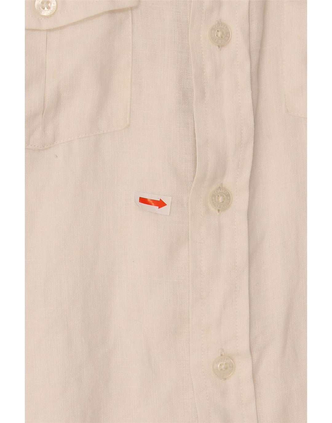 TOMMY HILFIGER Boys Shirt 14-15 Years White Linen Vintage Tommy Hilfiger and Second-Hand Tommy Hilfiger from Messina Hembry 