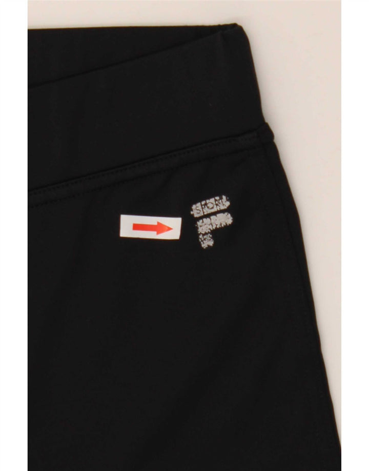 Fila Mujer Capri Chándal Pantalones UK 10 Pequeño Poliéster Negro