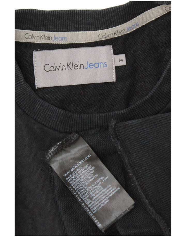 Calvin Klein Jeans Hombre Sudadera Gráfica Jumper Algodón Negro Mediano